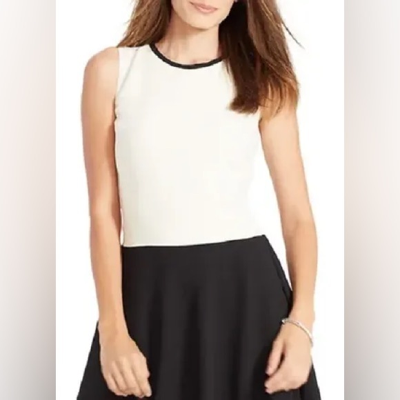 Like new royal Dress cream/ black Ralph Lauren, size 6 - Picture 2 of 9